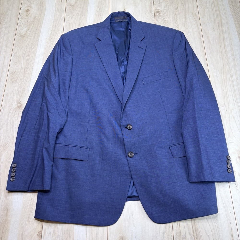 Lauren Ralph Lauren Mens Nailhead 100% Wool 2 Piece Suit Blue 46R W:40x32 - Picture 2 of 16